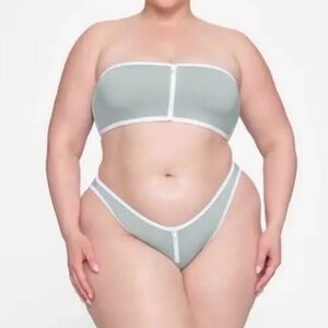 NWT Skims Zip Up Swim Dipped Tanga Bottom - 2X